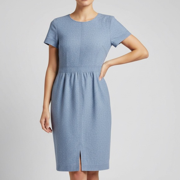 Banana Republic Dresses & Skirts - Banana Republic Wool Blend Sheath Dress Women’s 6 Blue Short Sleeve Lined Career